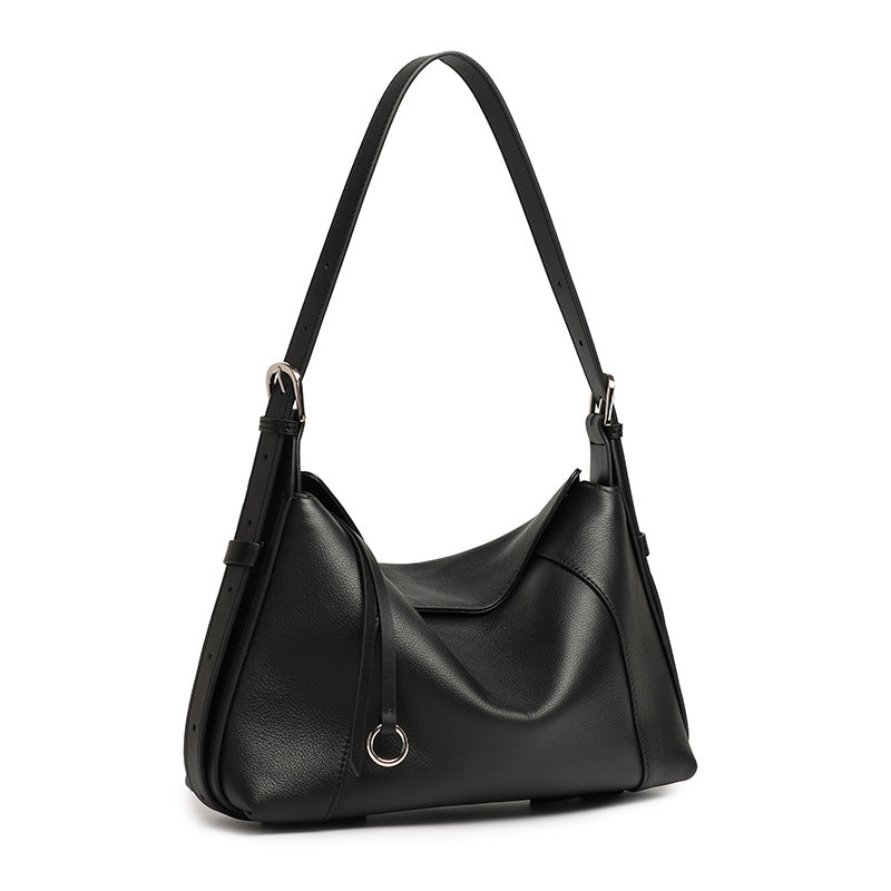Genuine Leather Top-Handle Crossbody Tote Bag