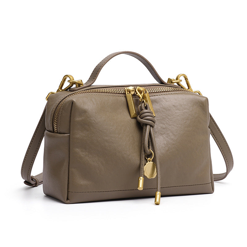 Commuter Genuine Leather Top Handle Shoulder Crossbody Bag