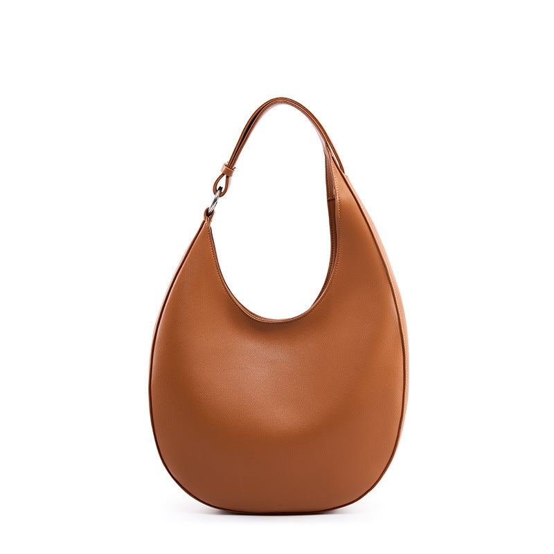 Genuine Leather Shoulder Crossbody Top Handle Crescent Bag