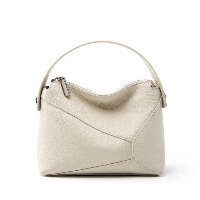 Genuine Leather Top-Handle Crossbody Bag