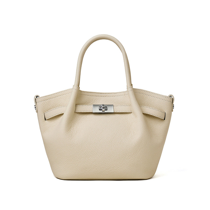 Premium Genuine Leather Crossbody Bag With Top Handle