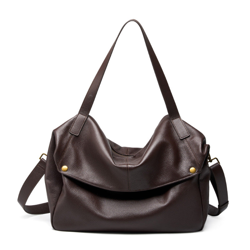 Western Style Genuine Leather Large Capacity Tote Bag