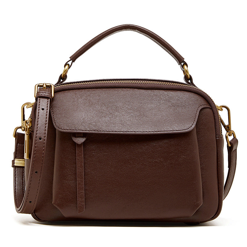 Vintage Single-Strap Crossbody Bag With Top Handle