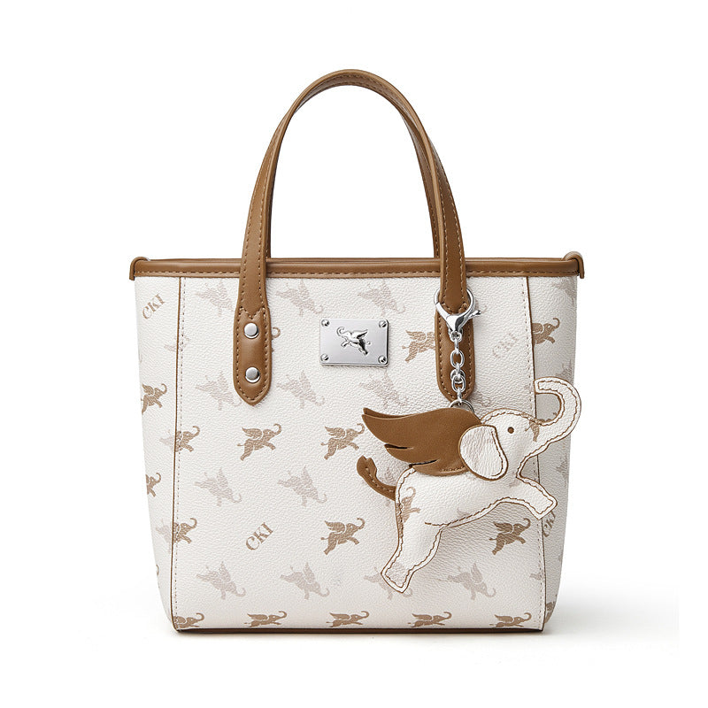 Genuine Leather Top-Handle Crossbody Tote Bag
