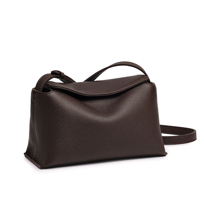 Commuter Genuine Leather Shoulder Crossbody Pillow Bag
