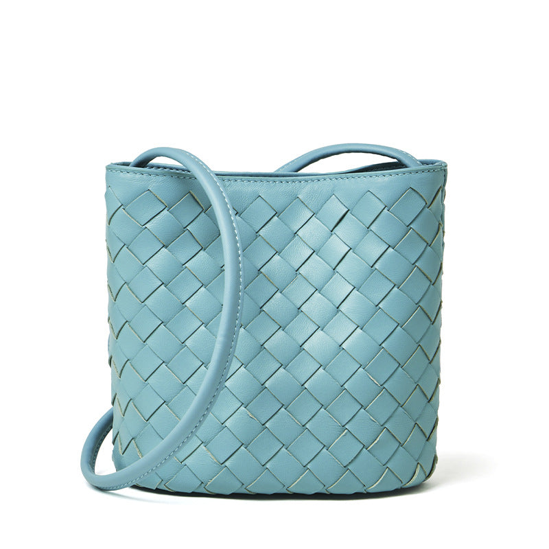 Genuine Leather Shoulder Crossbody Bucket Bag