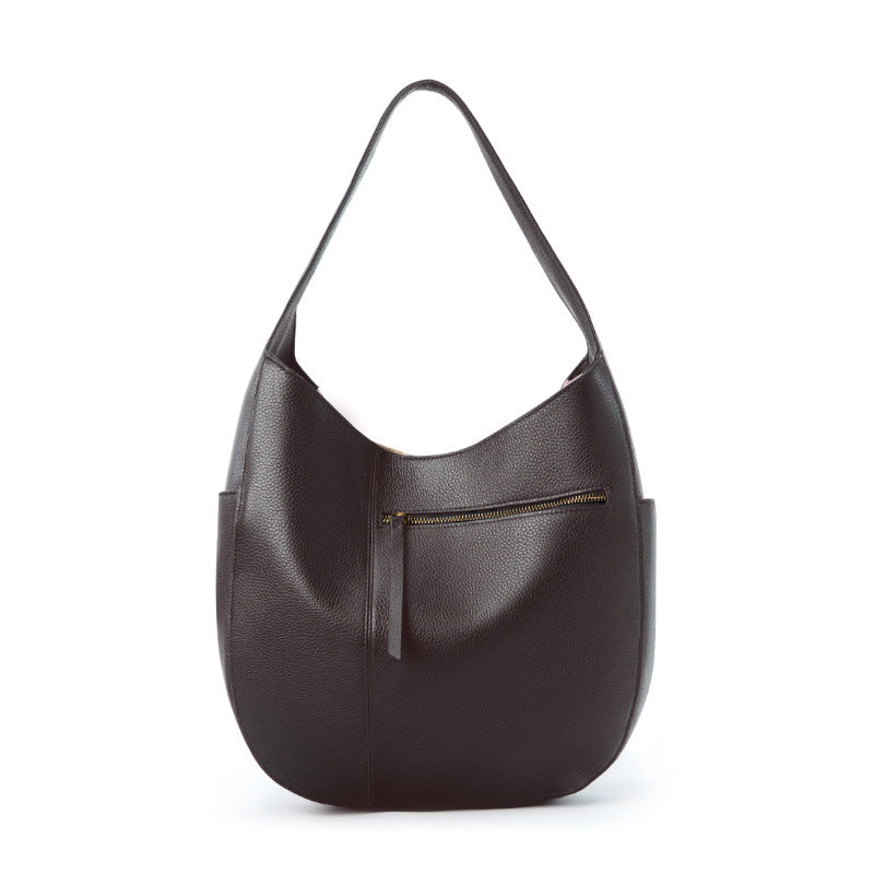 Genuine Leather Large Capacity Top-Handle Tote Bag