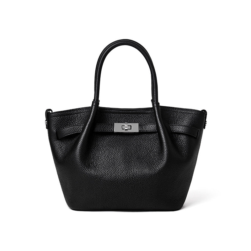 Premium Genuine Leather Crossbody Bag With Top Handle