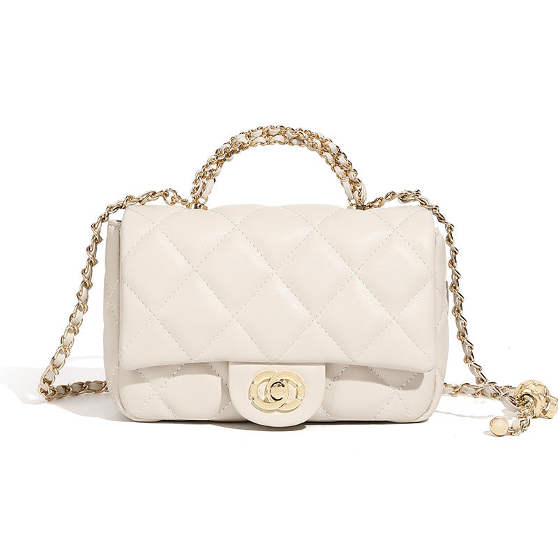 Quilted Chain Top Handle Shoulder Crossbody Bag