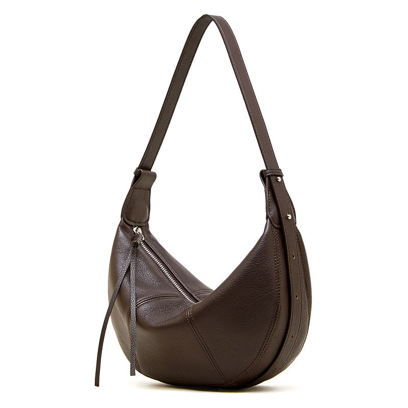 Commuter Genuine Leather Shoulder Crossbody Dumpling Bag