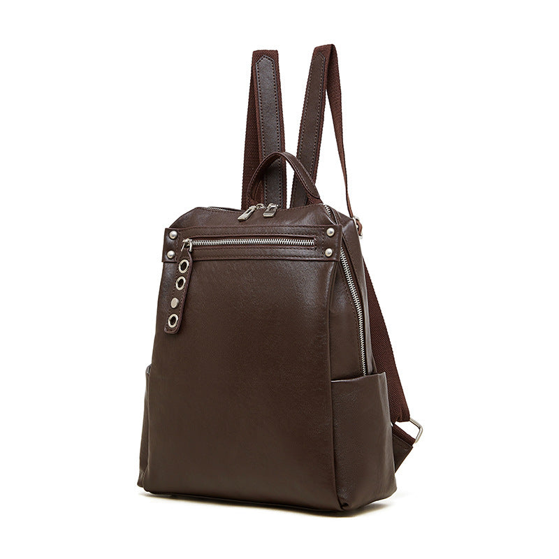 Genuine Leather Large-Capacity Backpack