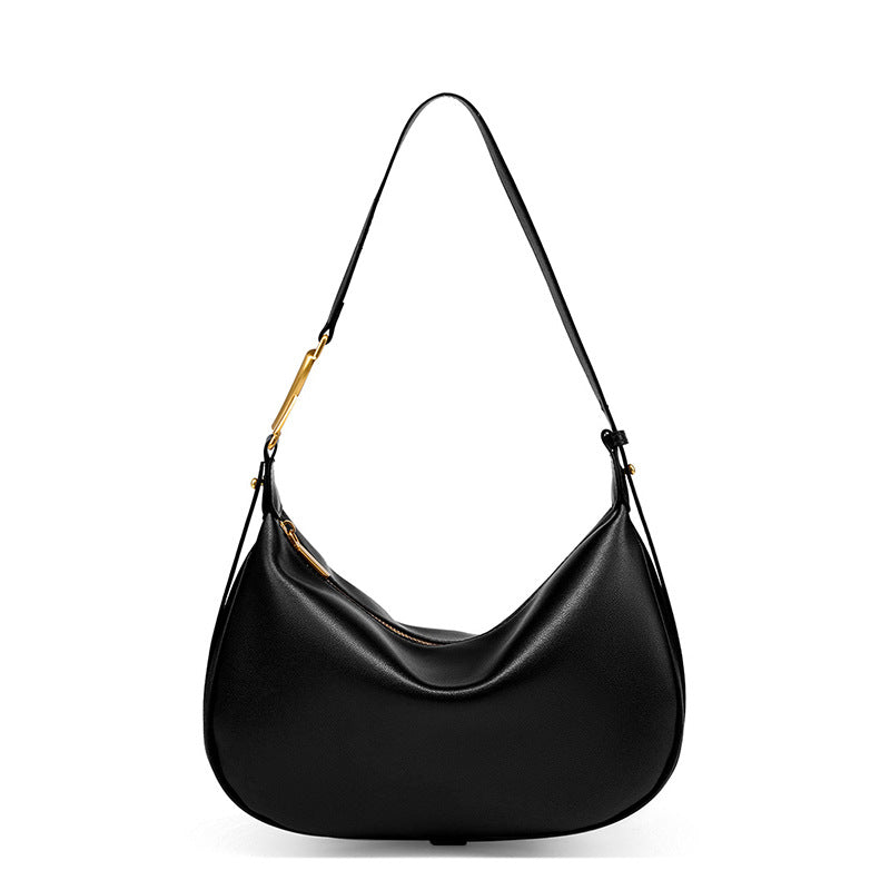 Genuine Leather Underarm Crossbody Dumpling Bag