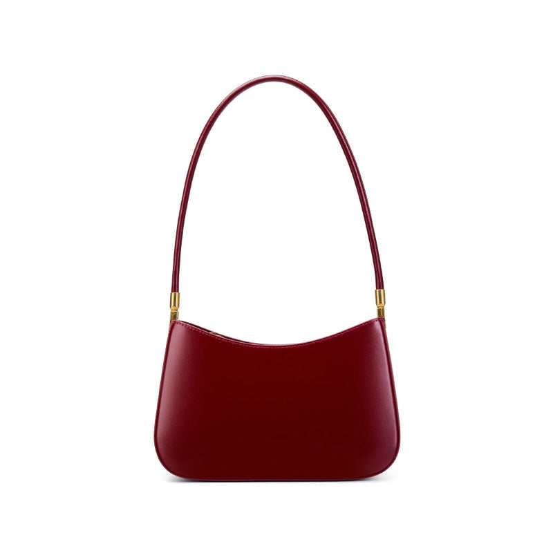 Genuine Leather Shoulder Crossbody Baguette Bag