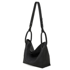 Commuter Genuine Leather Shoulder Crossbody Bucket Handbag