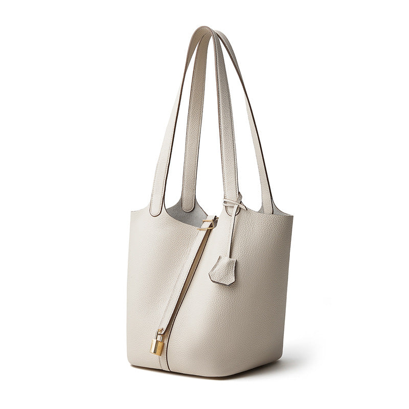 Large Capacity Shoulder Top Handle Bucket Bag