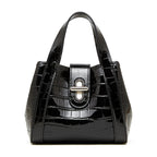 Genuine Leather Top-Handle Crossbody Tote Bag
