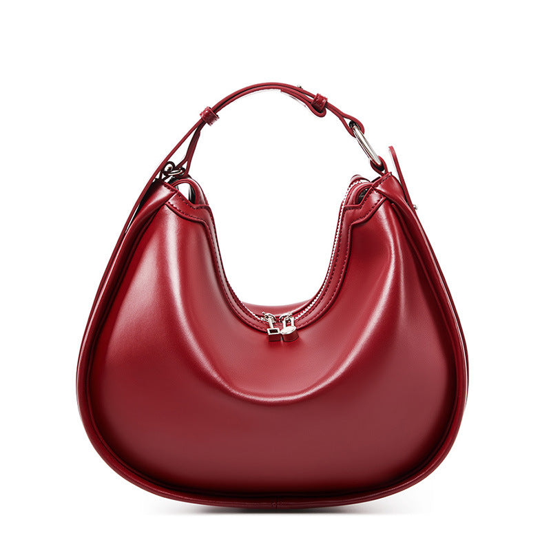 Vintage Single-Shoulder Crossbody Top-Handle Crescent Bag
