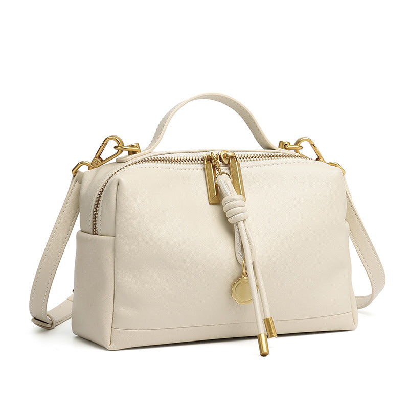 Commuter Genuine Leather Top Handle Shoulder Crossbody Bag