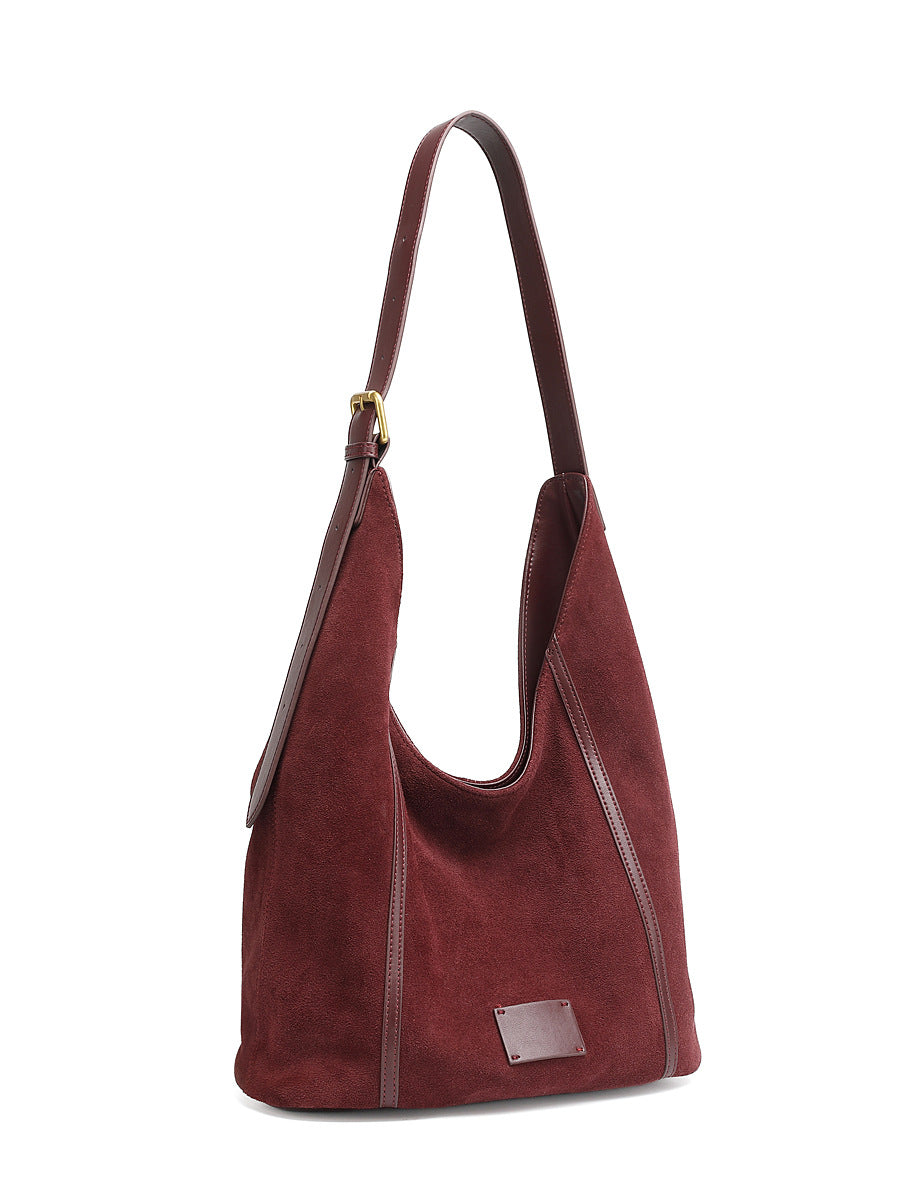 Genuine Leather Top-Handle Crossbody Tote Bag