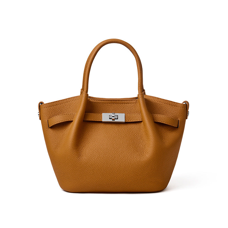 Premium Genuine Leather Crossbody Bag With Top Handle