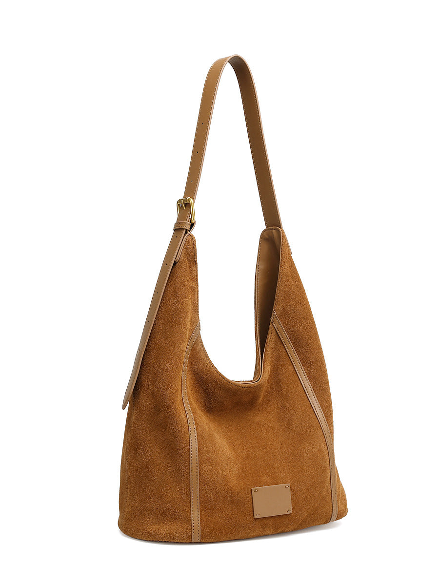 Genuine Leather Top-Handle Crossbody Tote Bag