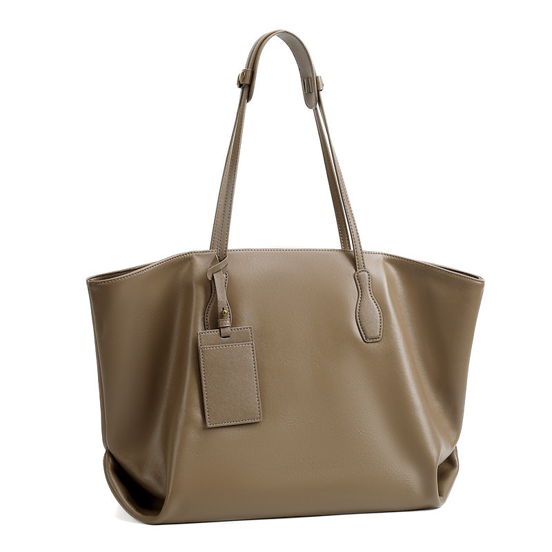 Vintage Genuine Leather Shoulder Tote Bag