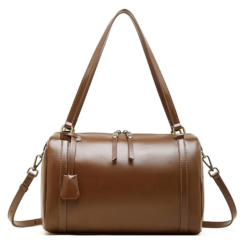 Genuine Leather Underarm Crossbody Pillow Bag