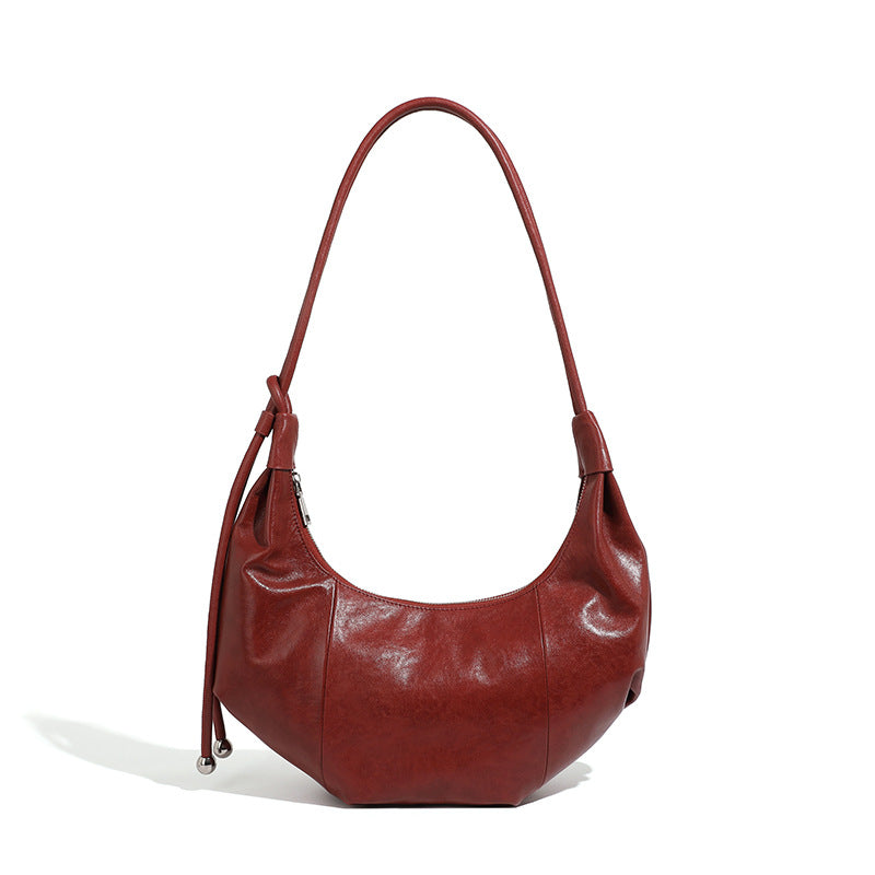 Genuine Leather Crossbody Handheld Dumpling Bag