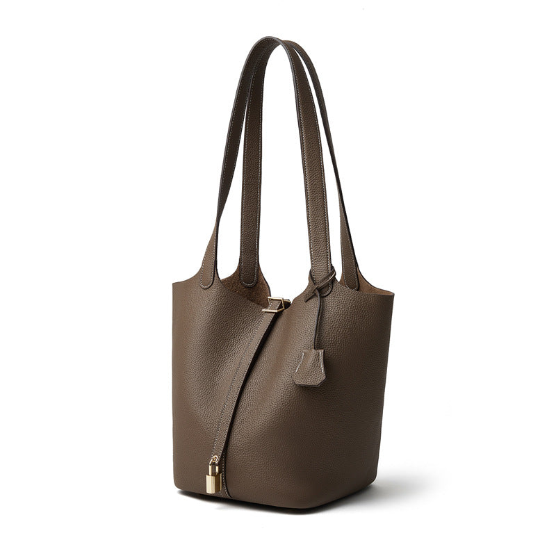 Large Capacity Shoulder Top Handle Bucket Bag