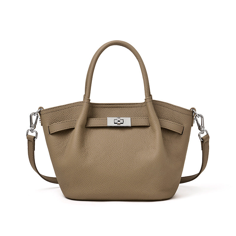 Premium Genuine Leather Crossbody Bag With Top Handle