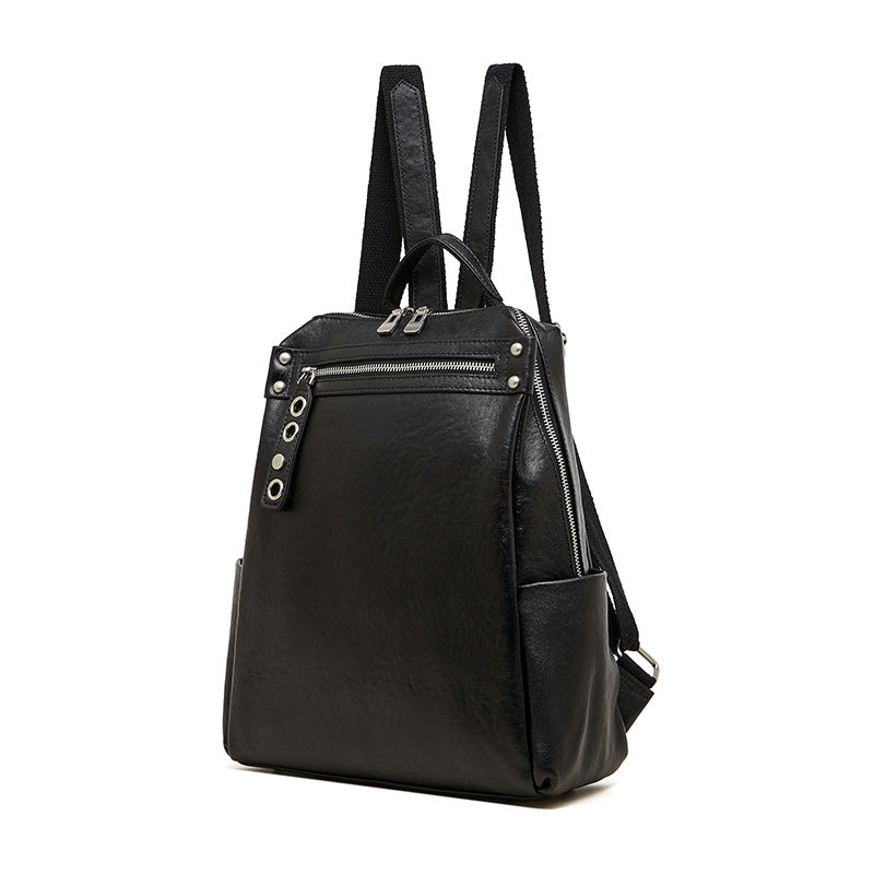 Genuine Leather Large-Capacity Backpack