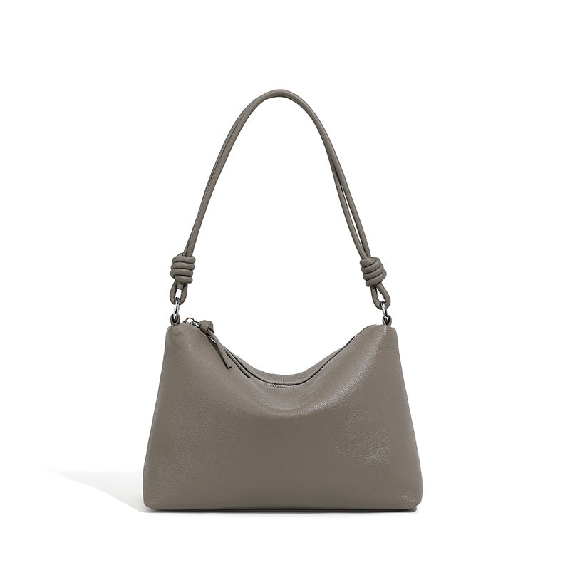Genuine Leather Top-Handle Tote With Shoulder And Crossbody Strap