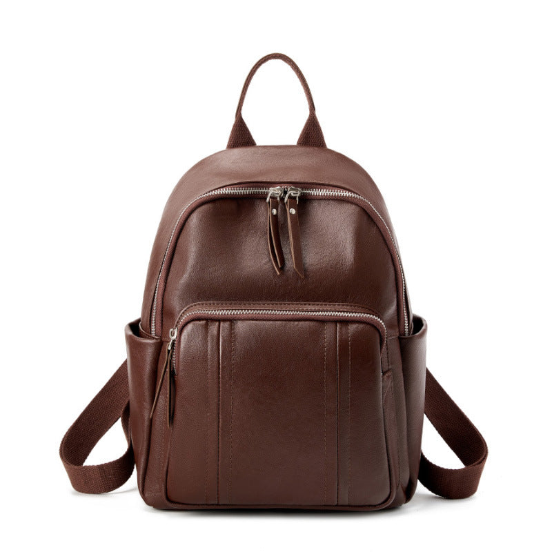 Fashionable Large Capacity Genuine Leather Backpack