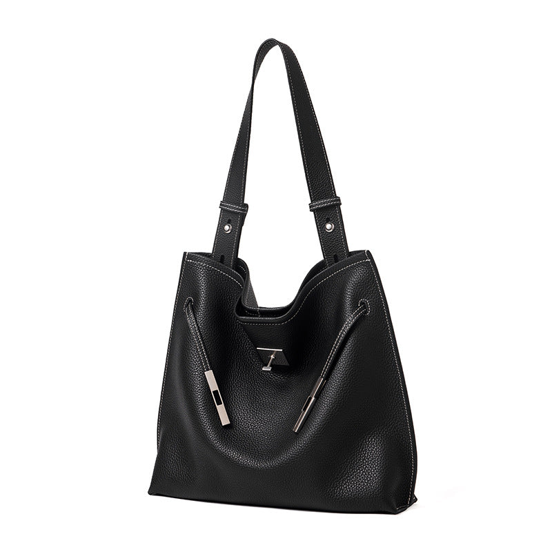 Large Capacity Genuine Leather Shoulder Crossbody Tote Bag