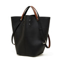 Commuter Genuine Leather Shoulder Top Handle Bucket Bag