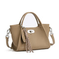 Genuine Leather Top-Handle Crossbody Tote Bag