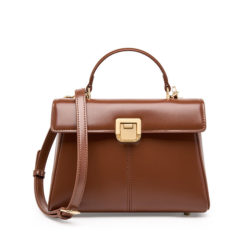 Genuine Leather Top-Handle Kelly Bag