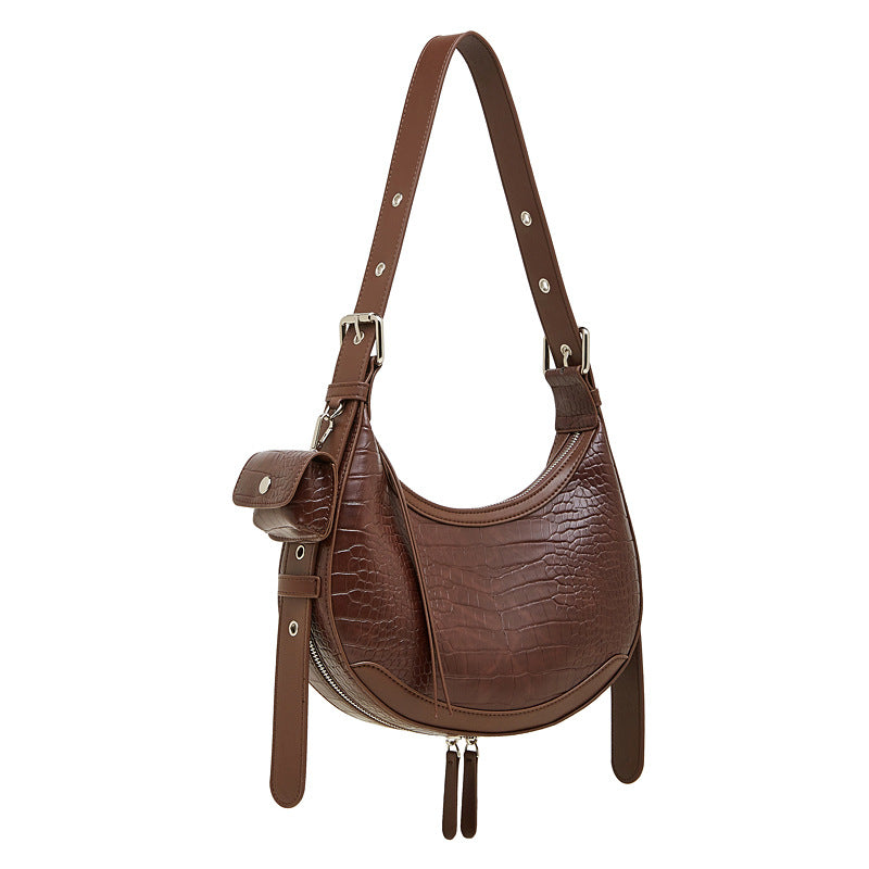 High-End Shoulder Crossbody Crescent Bag
