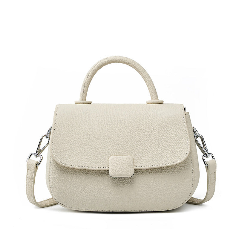 Genuine Leather Top-Handle Crossbody Bag