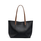 Vintage Genuine Leather Shoulder Tote Bag With Top Handles