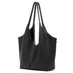 Genuine Leather Top-Handle Underarm Tote Bag
