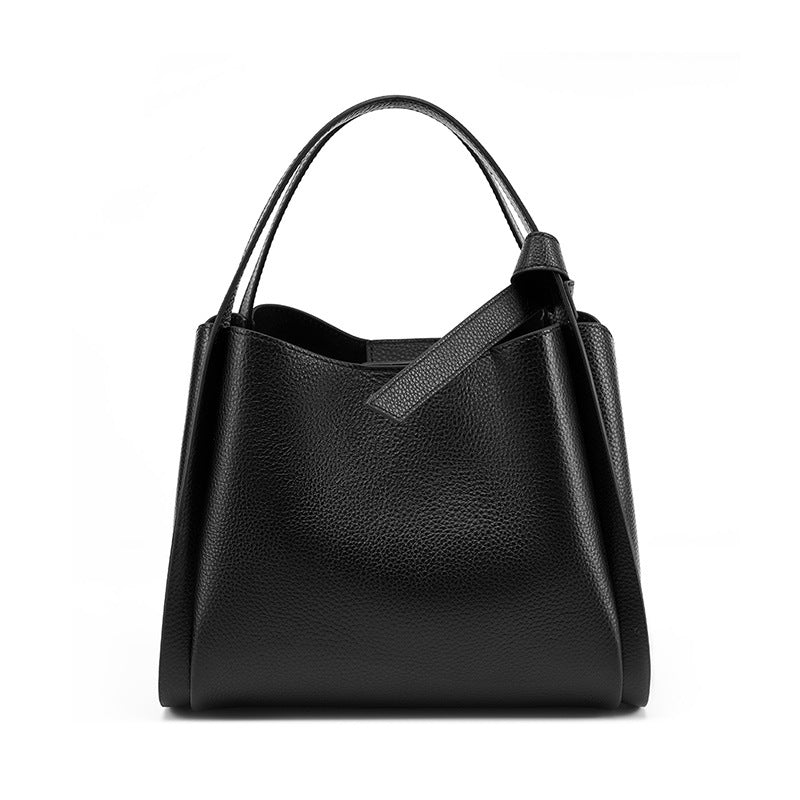 Genuine Leather Crossbody Handheld Bucket Bag