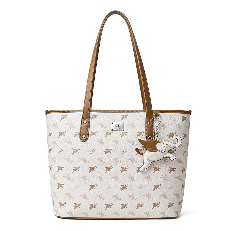 Genuine Leather Top-Handle Tote Bag