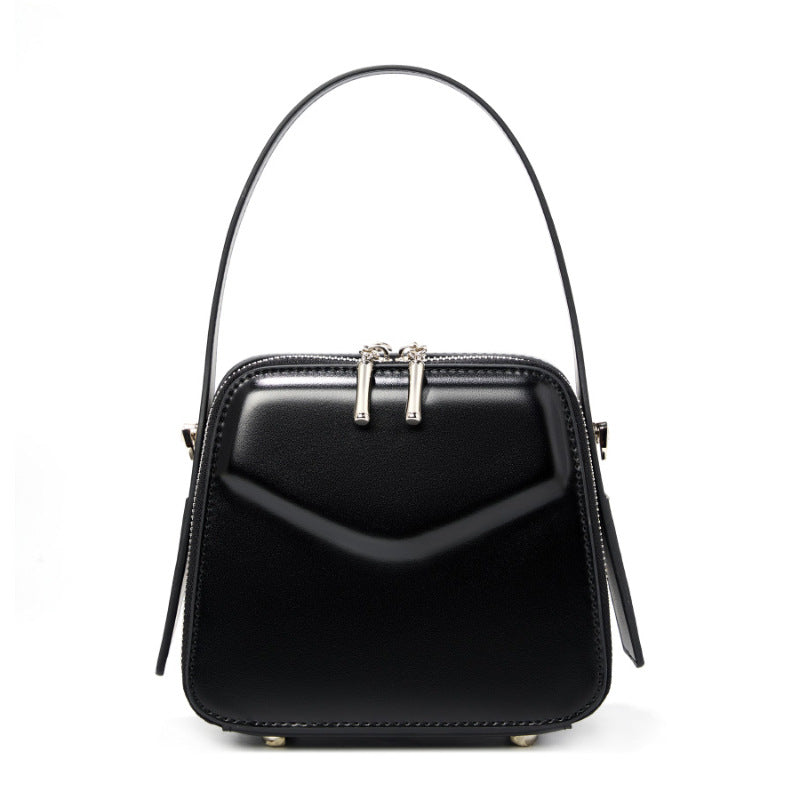 Genuine Leather Large Capacity Top-Handle Crossbody Bag