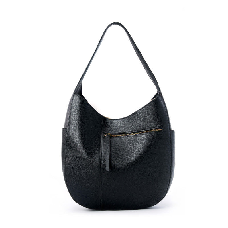 Genuine Leather Large Capacity Top-Handle Tote Bag