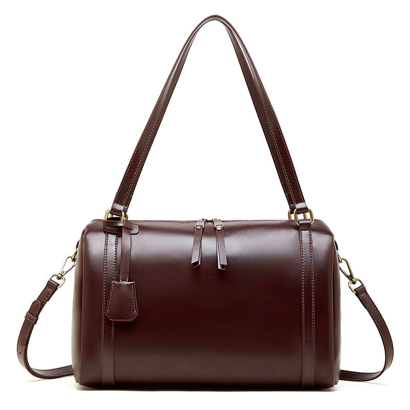 Genuine Leather Underarm Crossbody Pillow Bag