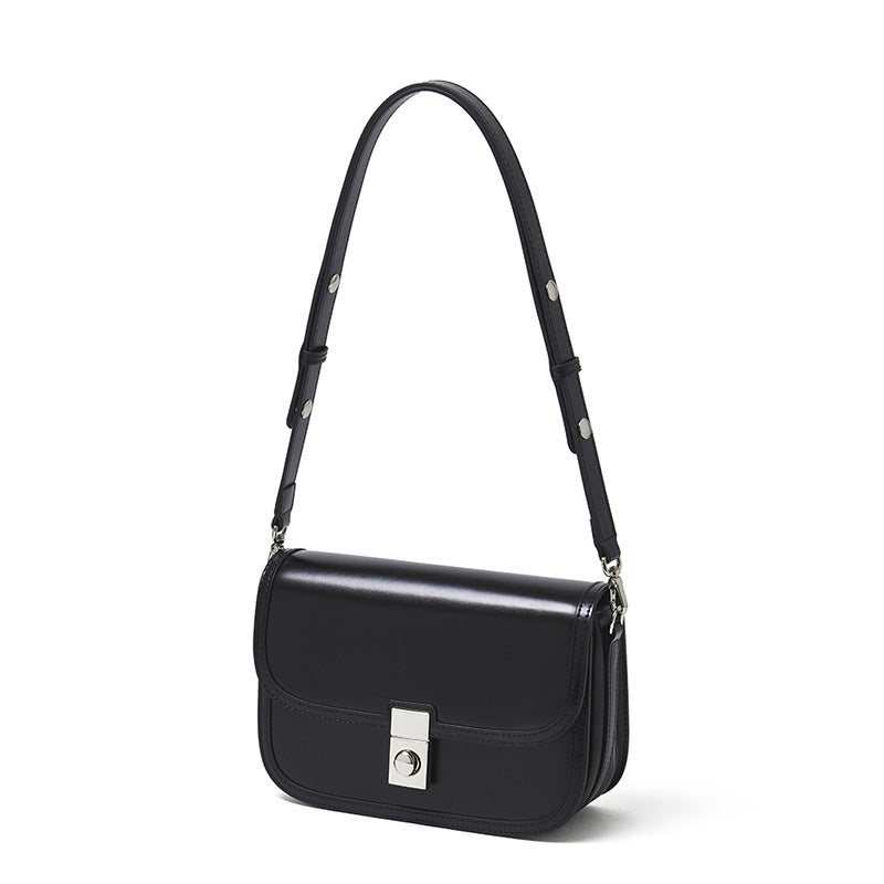 Genuine Leather Top-Handle Crossbody Small Square Bag
