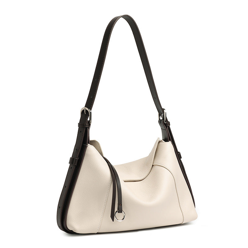 Genuine Leather Top-Handle Crossbody Tote Bag