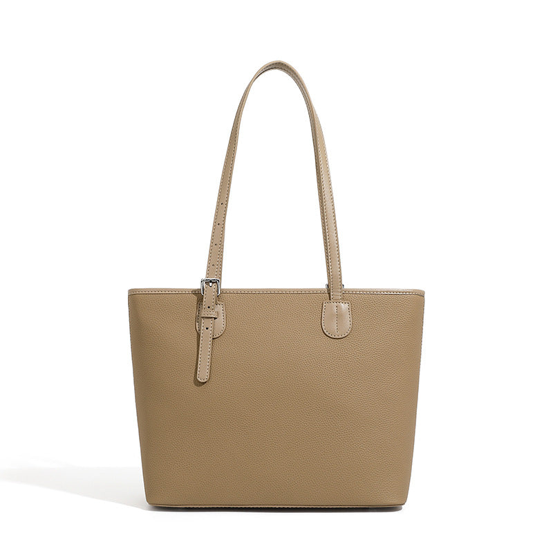 Large Capacity Genuine Leather Top-Handle Tote Bag