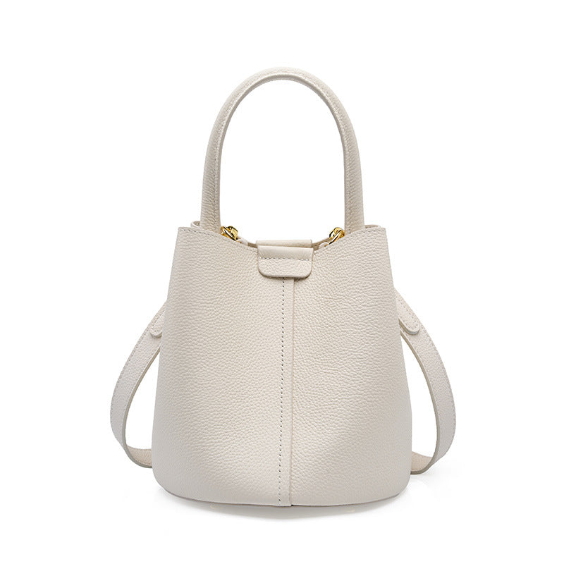 Genuine Leather Shoulder Crossbody Handbag Bucket Bag